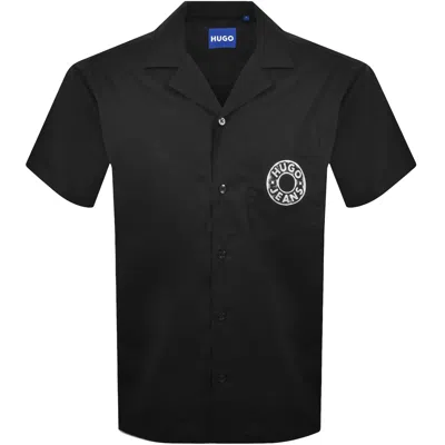 Hugo Blue Short Sleeve Shirt Black