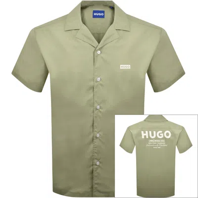 Hugo Blue Short Sleeve Shirt Green