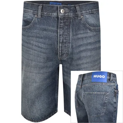 Hugo Blue Skate Shorts Dark Wash Blue