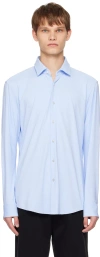 Hugo Boss Blue Spread Collar Shirt In Hellblau