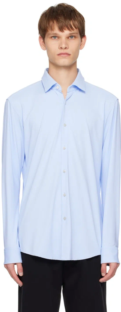 Hugo Blue Spread Collar Shirt In Lght/pstl Blue, 459