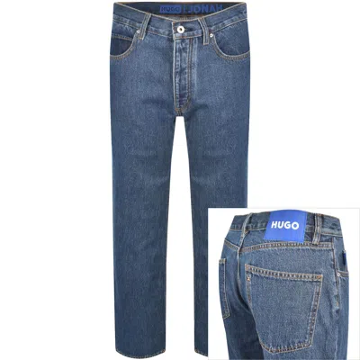 Hugo Blue Straight Fit Jonah Mid Wash Jeans