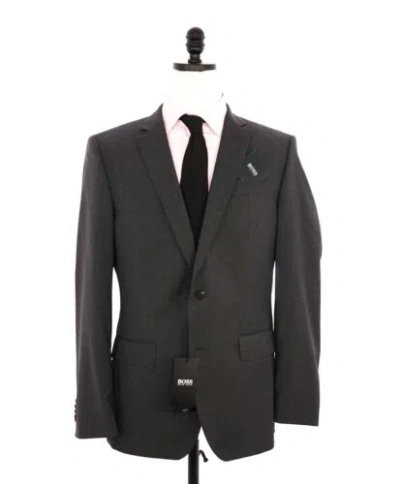 Pre-owned Hugo Boss - "slim" Notch Lapel Charcoal Gray Suit - 40r