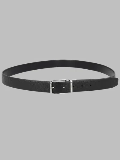 Hugo Boss Boss Pebbled Leather Belt With Buckle In Black