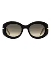 Hugo Boss Boss Boss Oval Chain B1521/n/s Sunglasses Woman Sunglasses Black Size 51 Acetate In Black