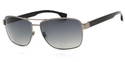 Hugo Boss 1559/o/s Polarized R80/wj Men's Sunglasses Silver Size 60 In Gray