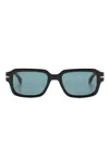 Hugo Boss 1596/s Rectangle-frame Tinted Sunglasses In Black