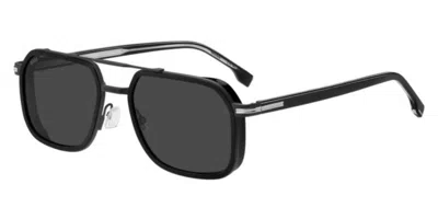 Hugo Boss 1724/s 807/ir Men's Sunglasses Black Size 55