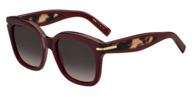 Hugo Boss 1731/s Lhf/ha Women's Sunglasses Burgundy Size 53 In Brown