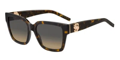 Hugo Boss 1744/s 086/pr Women's Sunglasses Tortoiseshell Size 54 In Brown