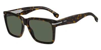 Hugo Boss 1745/s 086/o7 Men's Sunglasses Tortoiseshell Size 57 In Green