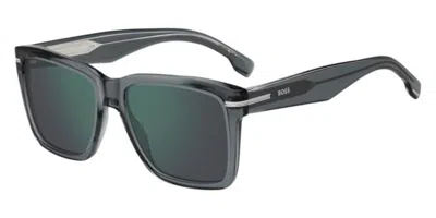 Hugo Boss Kids' 1745/s Kb7/2g Men's Sunglasses Grey Size 57 In Green