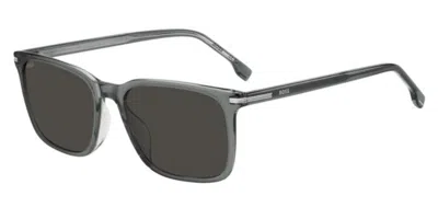 Hugo Boss 1749/g/s Asian Fit Cbl/ir Men's Sunglasses Grey Size 55 In Gray