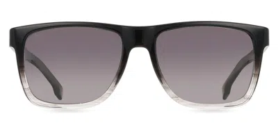 Hugo Boss 1759/g/s Asian Fit Polarized Edm/wj Men's Sunglasses Black Size 57 In Gray