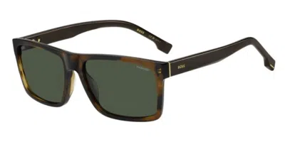 Hugo Boss 1760/g/s Asian Fit Polarized Ex4/uc Men's Sunglasses Brown Size 59 In Green