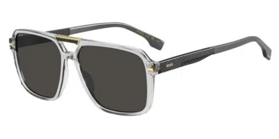 Hugo Boss 1766/s Kb7/ir Men's Sunglasses Grey Size 59 In Black