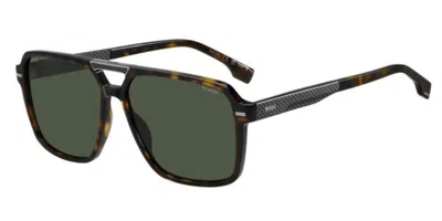 Hugo Boss 1766/s Polarized 086/uc Men's Sunglasses Tortoiseshell Size 59 In Black