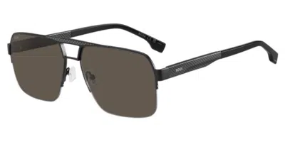Hugo Boss 1767/s 003/ir Men's Sunglasses Black Size 60 In Gray