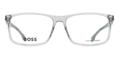 Hugo Boss 1768/g Asian Fit Men's Glasses, Clear, Size 57 In Metallic
