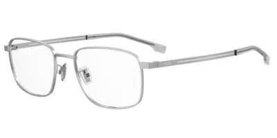 Hugo Boss 1821/g Vestibilità Orientale 010 Occhiali Da Vista Argentati Per Uomo (solo Montatura) In Silver
