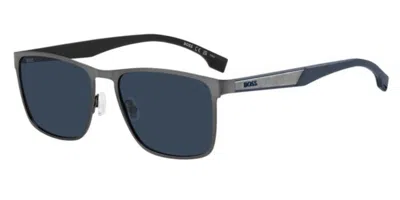 Hugo Boss 1826/s R80/ku Occhiali Da Sole Gunmetal Per Uomo In Gray