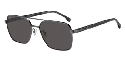 Hugo Boss 1846/g/s Vestibilità Orientale Polarized V81/m9 Occhiali Da Sole Gunmetal Per Uomo In Gray