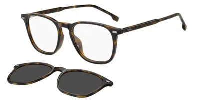 Hugo Boss 1882/g/c Asian Fit With Clip-on 086/m9 Men's Glasses Tortoiseshell Size 53 - Free Lenses - Blue Ligh In Brown