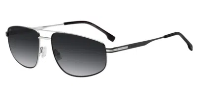 Hugo Boss 1887/s P5i/9o Occhiali Da Sole Neri Per Uomo In Silver