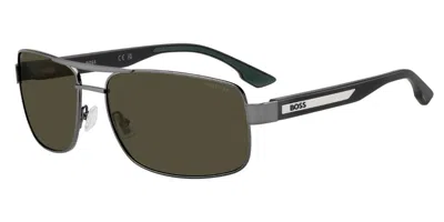 Hugo Boss 1906/s Polarized Kj1/l7 Occhiali Da Sole Argentati Per Uomo In Green