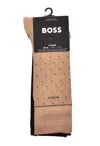 Hugo Boss 2 Pack Dots Bamboo Socks Medium Beige In Black