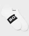 Hugo Boss 2-pack Mens Ankle-length Socks In Stretch Fabric In White