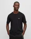 Hugo Boss Tee Mens Stretch Cotton T-shirt With Contrast Logo Nos In Black