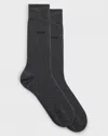 Hugo Boss 2-pack Mens Regular Length Socks In A Cotton Blend Nos In Black