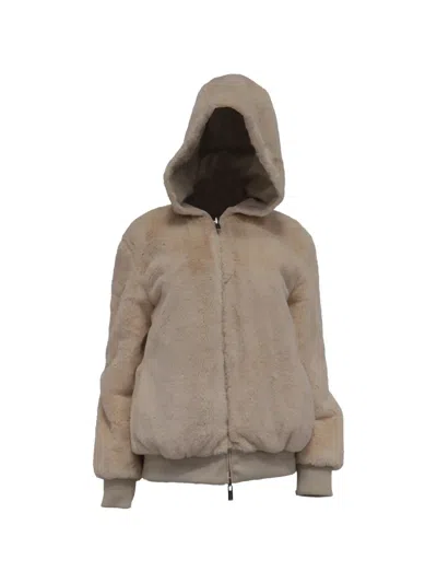 Pre-owned Hugo Boss 2023 Teddy Hooded Jacket In Neutral