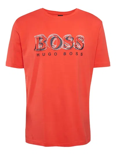 Pre-owned Hugo Boss 2024 Distorted-logo Cotton T-shirt
