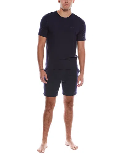 Hugo Boss 2pc Bamboo T-shirt & Short Set In Blue