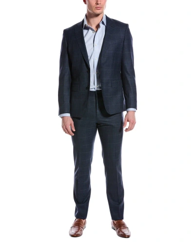 Hugo Boss Huge/genius Wool Twill Slim Fit Suit In Grey