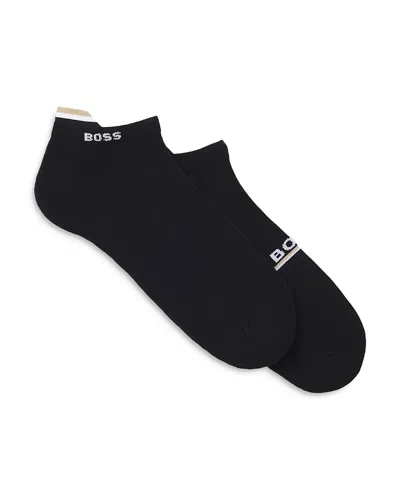 Hugo Boss 2pk. Logo Ankle Socks In Black