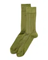 Hugo Boss 2pk Pinstripe Socks In Green