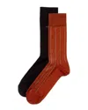 Hugo Boss 2pk Pinstripe Socks In Red