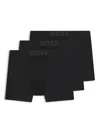 Hugo Boss Boss 3-pack Cotton Microfiber Trunks In Black