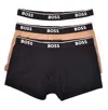 Hugo Boss 3 Pack Power Trunk Boxers 966 Blk/wht/beige In Black White Beige