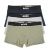 Hugo Boss 3 Pack Trunk Boxers Boss One 962 Mixed In Green