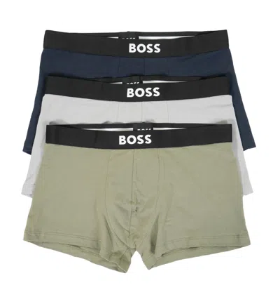 Hugo Boss 3 Pack Trunk Boxers Boss One 962 Mixed In Green
