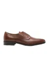 Hugo Boss 30mm Leather Derby Shoes In Brown