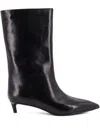 Hugo Boss 35mm Pointed-toe Leather Boots In Black