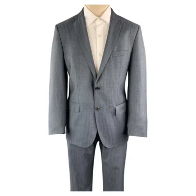 Pre-owned Hugo Boss 38 Navy Lana Wool Notch Lapel 32 X 30 Suit In Blue