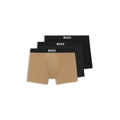 Hugo Boss 3-pack Boxer Briefs In Beige