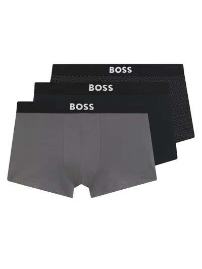 Hugo Boss Boss 3-pack Boxer Con Logo In Black