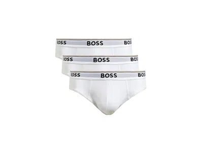 Hugo Boss 3-pack Brief Power Men's Underwear White: Lg, Cotton/elastane